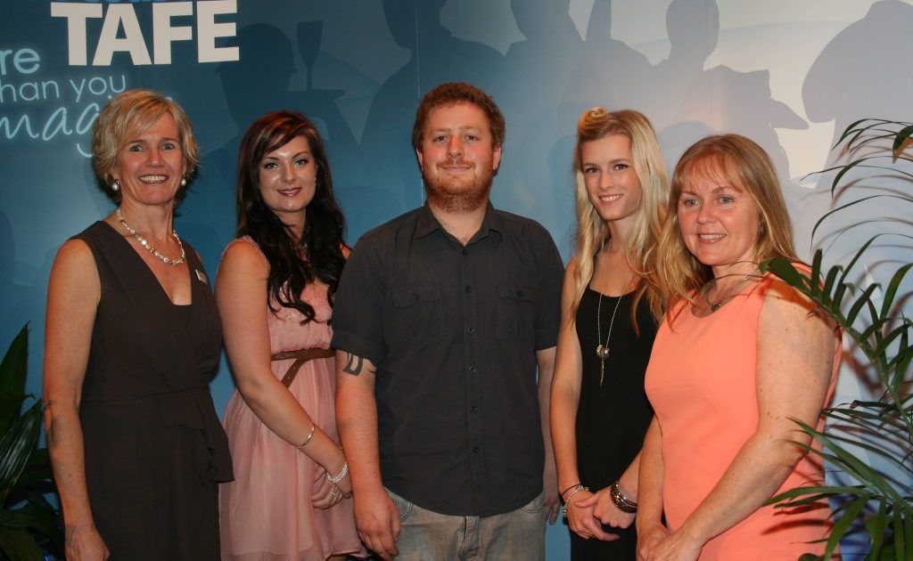 Director of North Coast TAFE , Elizabeth McGregor with graduates (from left) Elora Ayoub, Joel Crawford, Emma Fitzgerald and Julie Barber. Director of North Coast TAFE , Elizabeth McGregor with graduates (from left) Elora Ayoub, Joel Crawford, Emma Fitzgerald and Julie Barber.